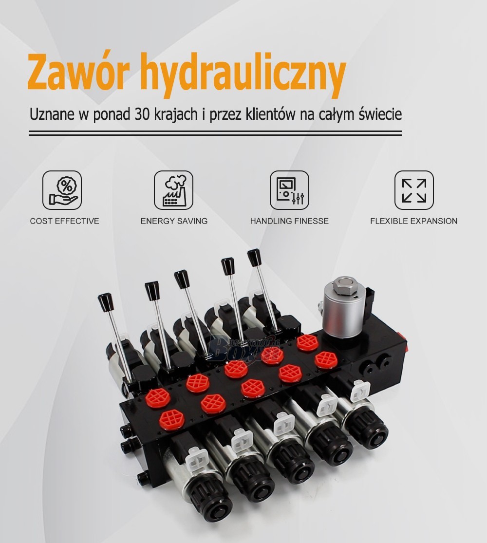 High Pressure DCV56 Solenoid 5 Spool Sectional Hydraulic Valve